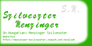 szilveszter menzinger business card